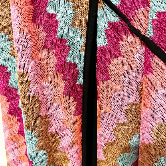 Karina Grimaldi Chevron Multicolor Wrap Maxi Length Halter Dress Size XS - Picture 5 of 7